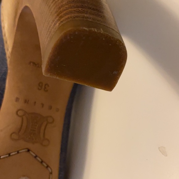 Tan and denim Celine heels - Picture 6 of 6